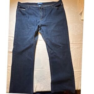 Dkin Jeans Womens 22W Dark Wash Bootcut Denim Embroidered Heart Pockets Stretch